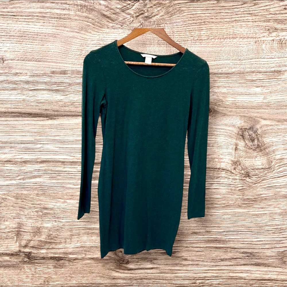H&M Forest Green long sleeve dress size small